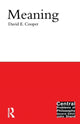 Book cover of: Meaning. By: David Edward Cooper