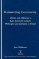 Book cover of: Reinventing Community. By: Jane Hiddleston