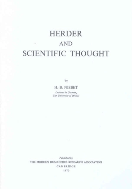 Book cover of: Herder and the Philosophy and History of Science. By: Stuart M. Nisbet
