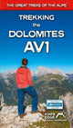 Book cover of: Trekking the Dolomites AV1 (2024 Updated Version). By: Andrew McCluggage