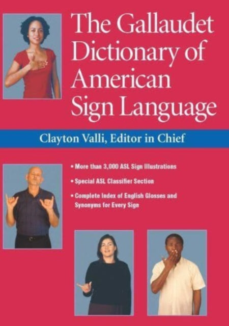 Book cover of: Gallaudet Dictionary of American Sign Language. By: Clayton Valli
