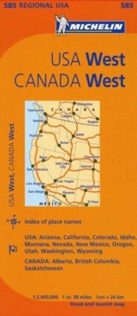 Book cover of: Western USA, Western Canada - Michelin Regional Map 585
