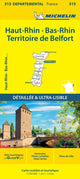 Book cover of: Bas-Rhin, Haut-Rhin, Territoire de Belfort - Michelin Local Map 315. By: Michelin