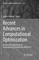 Book cover of: Recent Advances in Computational Optimization. By: Stefka Fidanova