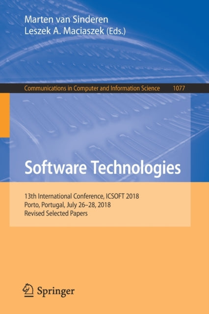 Book cover of: Software Technologies. By: Marten van Sinderen