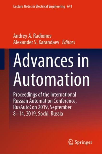 Book cover of: Advances in Automation. By: Andrey A. Radionov