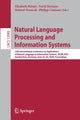 Book cover of: Natural Language Processing and Information Systems. By: Elisabeth Métais