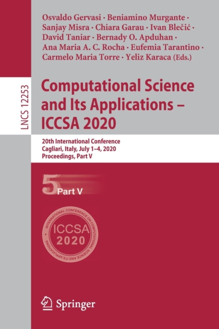 Book cover of: Computational Science and Its Applications – ICCSA 2020. By: Osvaldo Gervasi