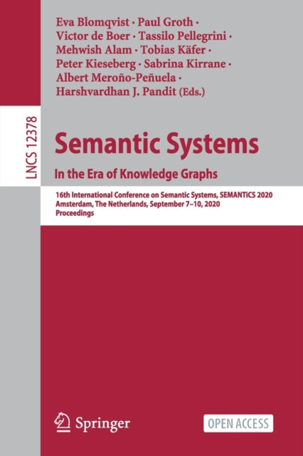Book cover of: Semantic Systems. In the Era of Knowledge Graphs. By: Eva Blomqvist