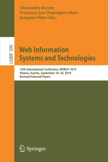 Book cover of: Web Information Systems and Technologies. By: Alessandro Bozzon