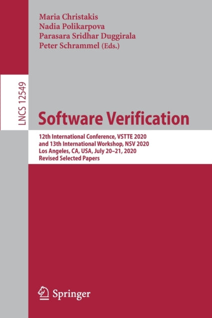 Book cover of: Software Verification. By: Maria Christakis