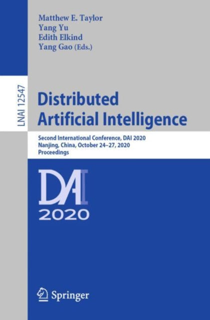 Book cover of: Distributed Artificial Intelligence. By: Matthew E. Taylor