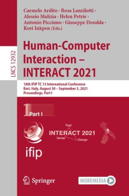 Book cover of: Human-Computer Interaction – INTERACT 2021. By: Carmelo Ardito
