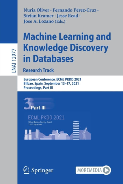 Book cover of: Machine Learning and Knowledge Discovery in Databases. Research Track. By: Nuria Oliver