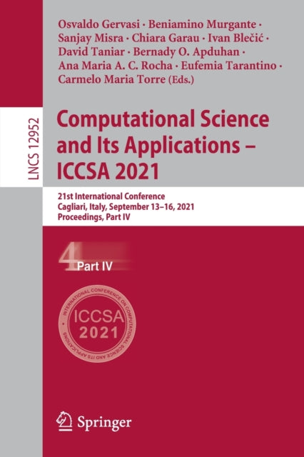 Book cover of: Computational Science and Its Applications – ICCSA 2021. By: Osvaldo Gervasi