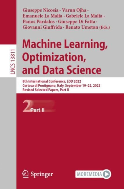 Book cover of: Machine Learning, Optimization, and Data Science. By: Giueseppe Nicosia