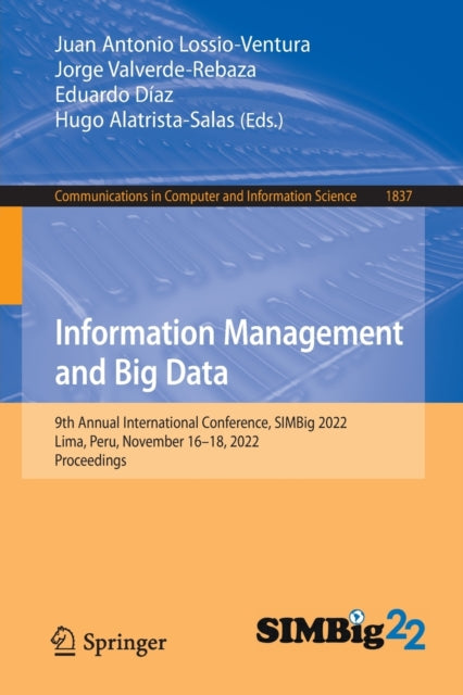 Book cover of: Information Management and Big Data. By: Juan Antonio Lossio-Ventura