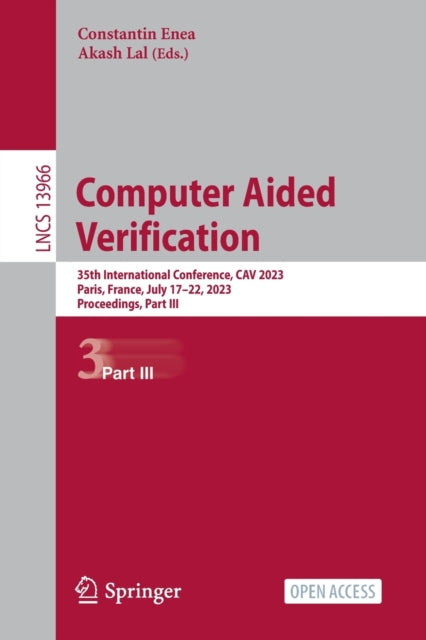 Book cover of: Computer Aided Verification. By: Constantin Enea