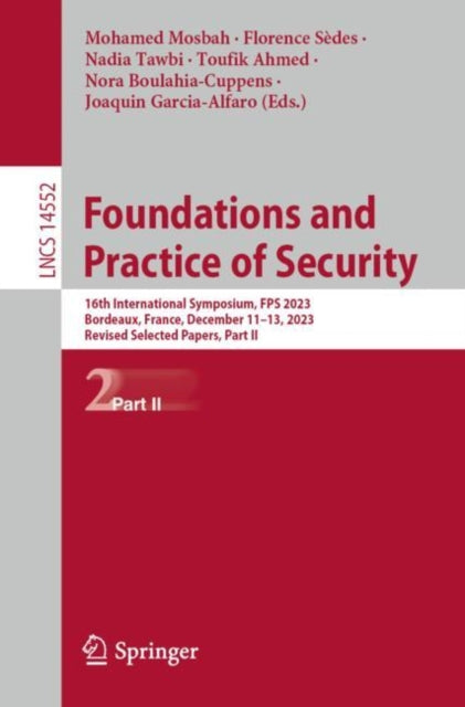 Book cover of: Foundations and Practice of Security