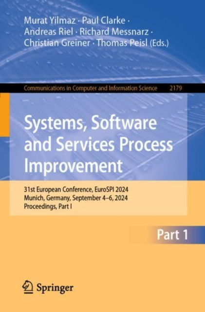 Book cover of: Systems, Software and Services Process Improvement. By: Murat Yilmaz
