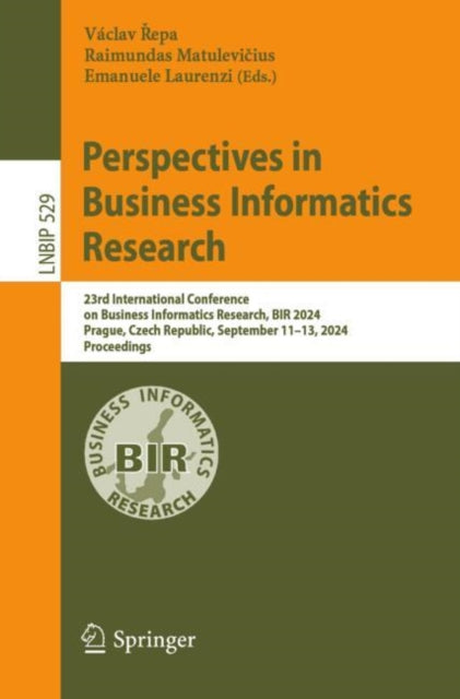 Book cover of: Perspectives in Business Informatics Research. By: Václav Řepa