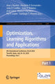 Book cover of: Optimization, Learning Algorithms and Applications. By: Ana I. Pereira