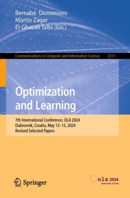 Book cover of: Optimization and Learning. By: Bernabe Dorronsoro
