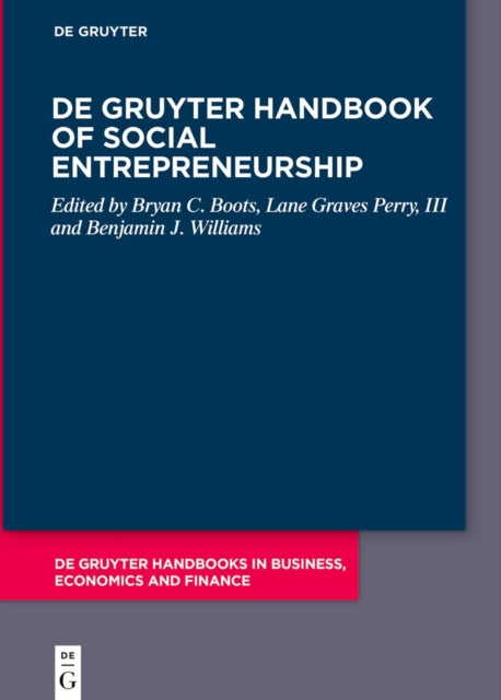 Book cover of: De Gruyter Handbook of Social Entrepreneurship