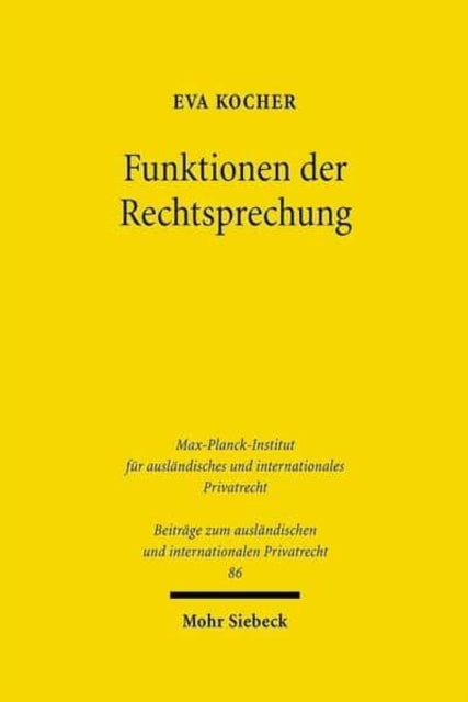 Book cover of: Funktionen der Rechtsprechung. By: Eva Kocher