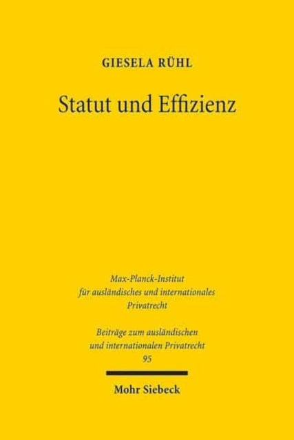 Book cover of: Statut und Effizienz. By: Giesela Rühl