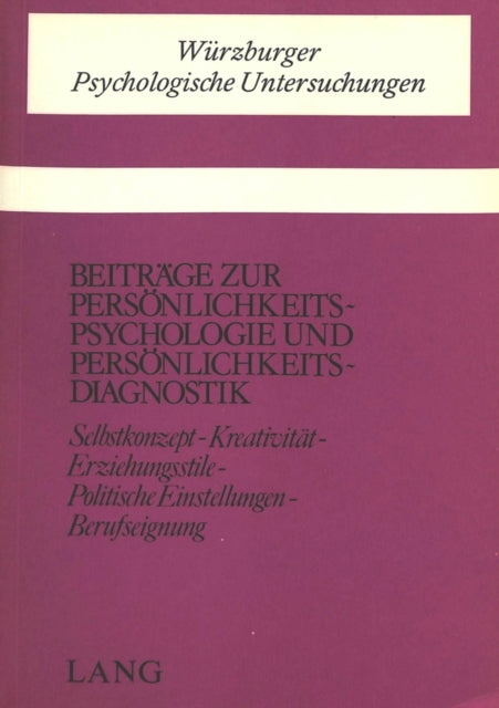 Book cover of: Beitraege zur Persoenlichkeitspsychologie und Persoenlichkeitsdiagnostik. By: Ernst G. Wehner