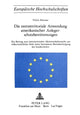 Book cover of: Die extraterritoriale Anwendung amerikanischer Anlegerschutzbestimmungen