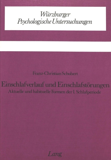 Book cover of: Einschlafverlauf und Einschlafstoerungen