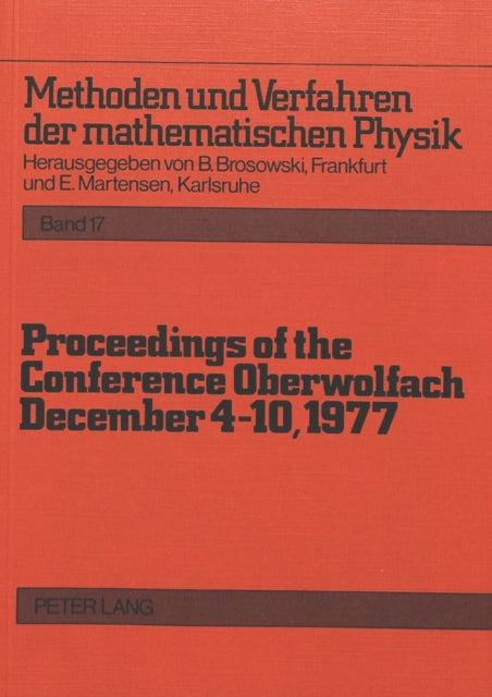 Book cover of: Proceedings of the Conference Oberwolfach: December 4-10, 1977. By: Bruno Brosowski