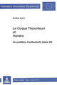 Book cover of: Le corpus theocriteum et Homere