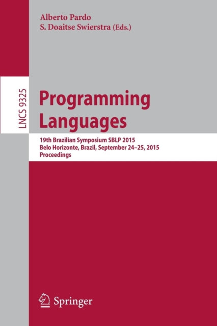 Book cover of: Programming Languages. By: Alberto Pardo