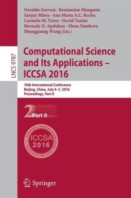 Book cover of: Computational Science and Its Applications – ICCSA 2016. By: Osvaldo Gervasi