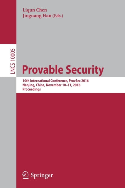 Book cover of: Provable Security. By: Liqun Chen