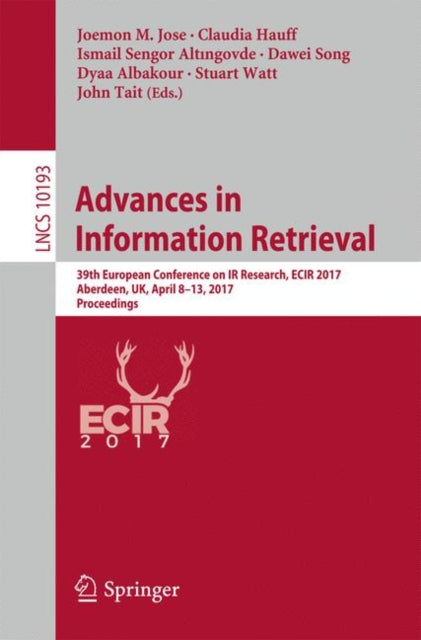 Book cover of: Advances in Information Retrieval. By: Joemon M Jose