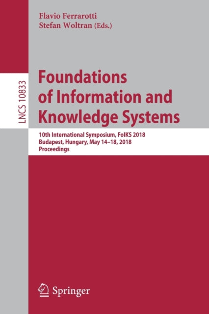 Book cover of: Foundations of Information and Knowledge Systems