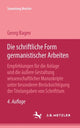 Book cover of: Die schriftliche Form germanistischer Arbeiten. By: Georg Bagen
