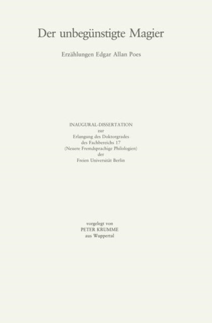 Book cover of: Der unbegunstigte Magier. By: Eberhard Lämmert
