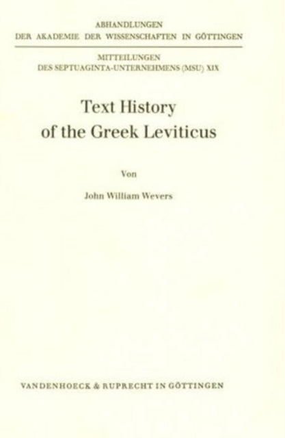 Book cover of: Text History of the Greek Leviticus