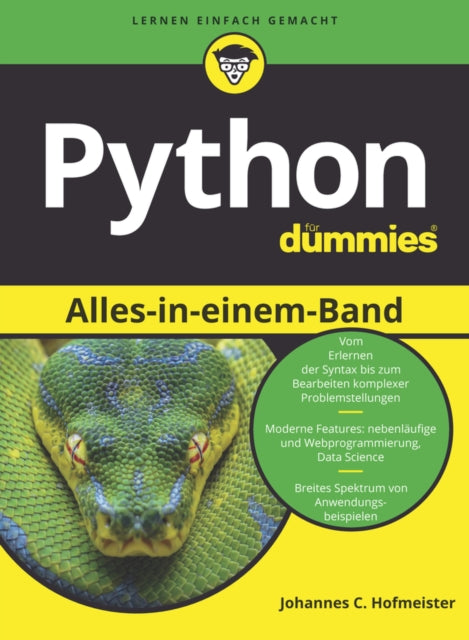 Book cover of: Python Alles-in-einem-Band fur Dummies. By: Johannes C. Hofmeister
