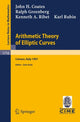 Book cover of: Arithmetic Theory of Elliptic Curves. By: J. Coates
