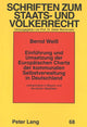 Book cover of: Einfuehrung und Umsetzung der Europaeischen Charta der kommunalen Selbstverwaltung in Deutschland