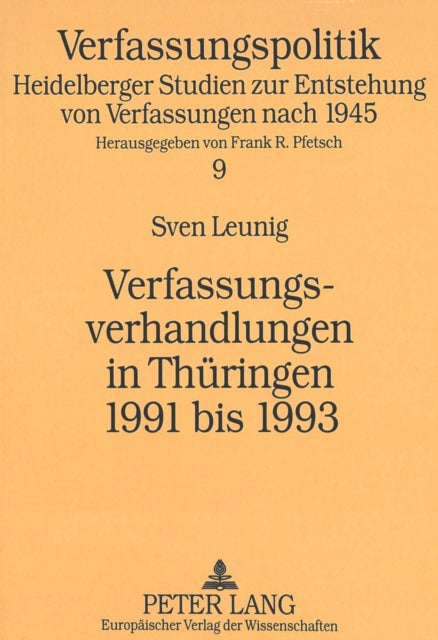 Book cover of: Verfassungsverhandlungen in Thueringen 1991 bis 1993
