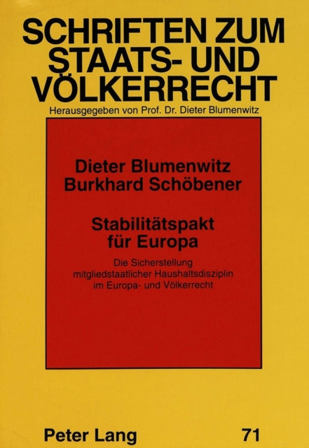 Book cover of: Stabilitaetspakt fuer Europa