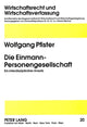 Book cover of: Die Einmann-Personengesellschaft. By: Wolfgang Pfister
