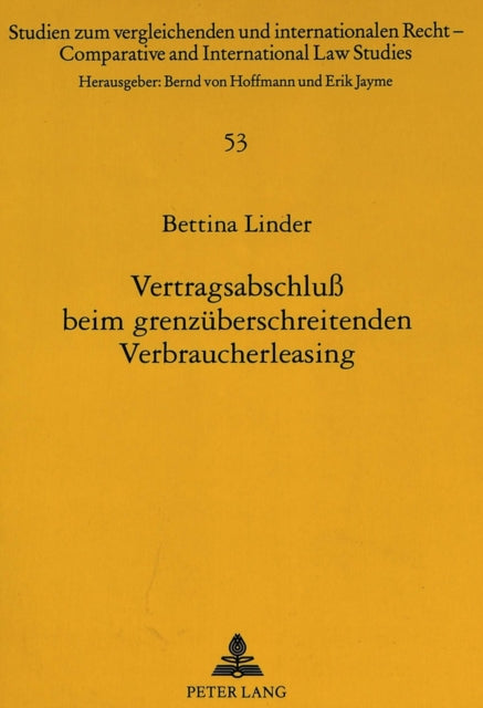 Book cover of: Vertragsabschlu beim grenzueberschreitenden Verbraucherleasing